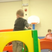 Evan Playing at the party