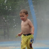 Evan at the fountain