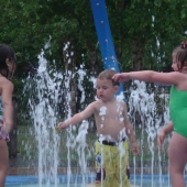 Evan at the fountain