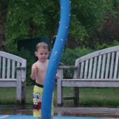 Evan at the fountain