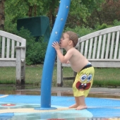Evan at the fountain