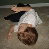 Evan enjoying carpet