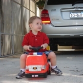 Evan on his truck