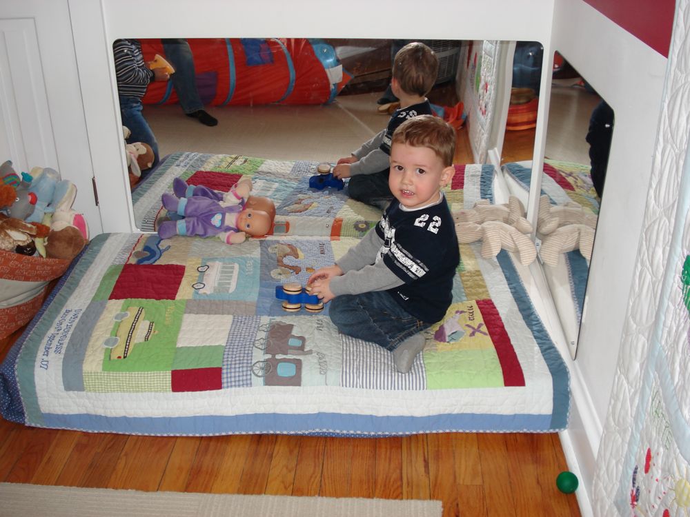 Fun in his friend's room