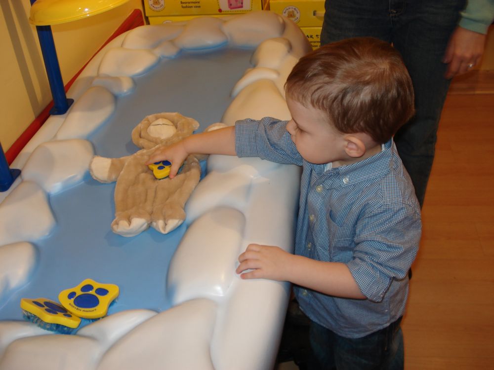 Evan making his bear