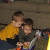 Evan showing Nick how to use it