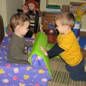 Evan on Nick\'s couch