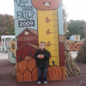 Evan at the pumpkin farm