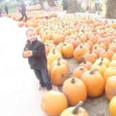 Evan with pumpkins