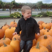 Evan with pumpkins