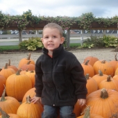 Evan with pumpkins
