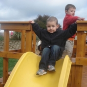 Evan on the slide