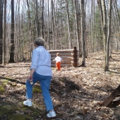 Grandma and Evan at the "playground"