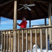 Evan on the hot tub