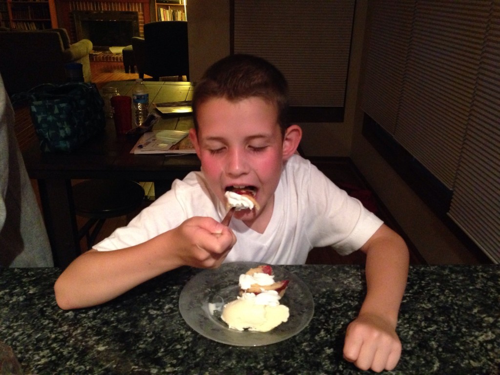 Evan Eating Dessert