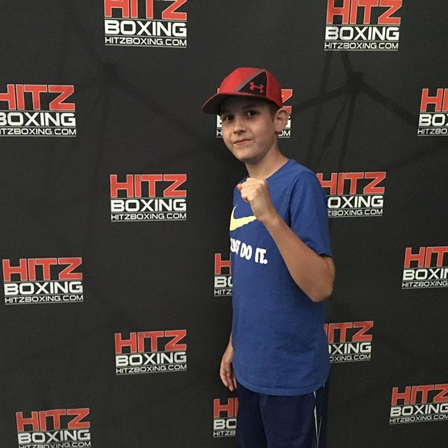 Evan at his first live boxing event