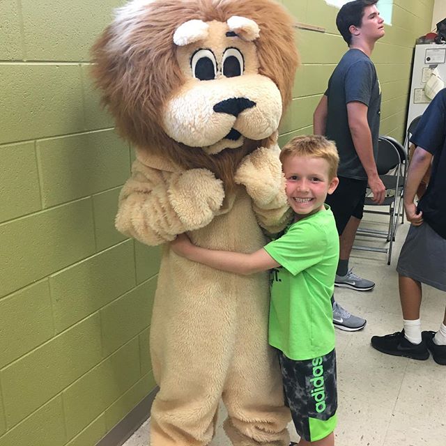 Will and Evan (as the school mascot)