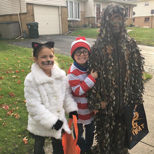 Halloween with our cat, Waldo, and sniper