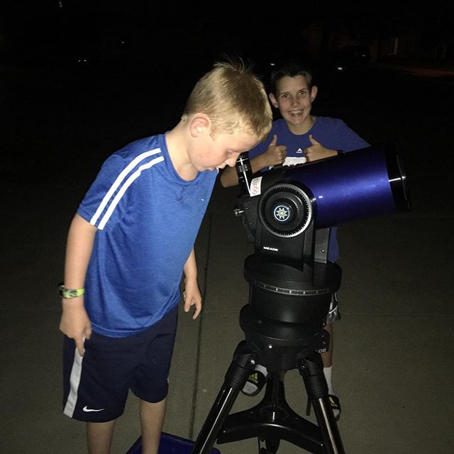 Checking out some planets from our driveway