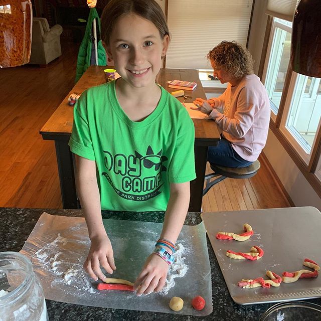 Candy cane cookies with Cora