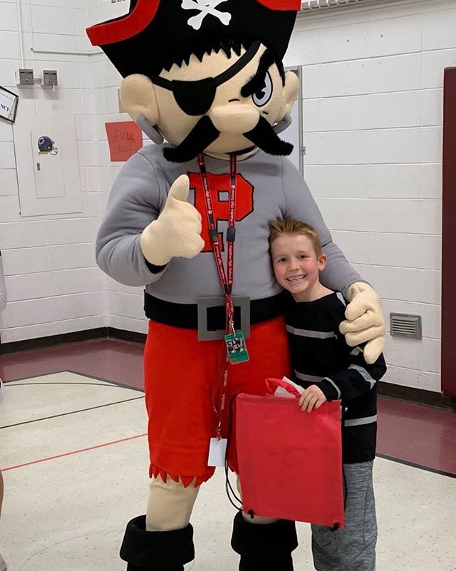 Will with the high school mascot