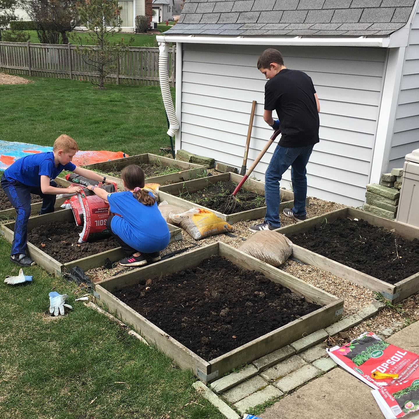 Home school garden time!