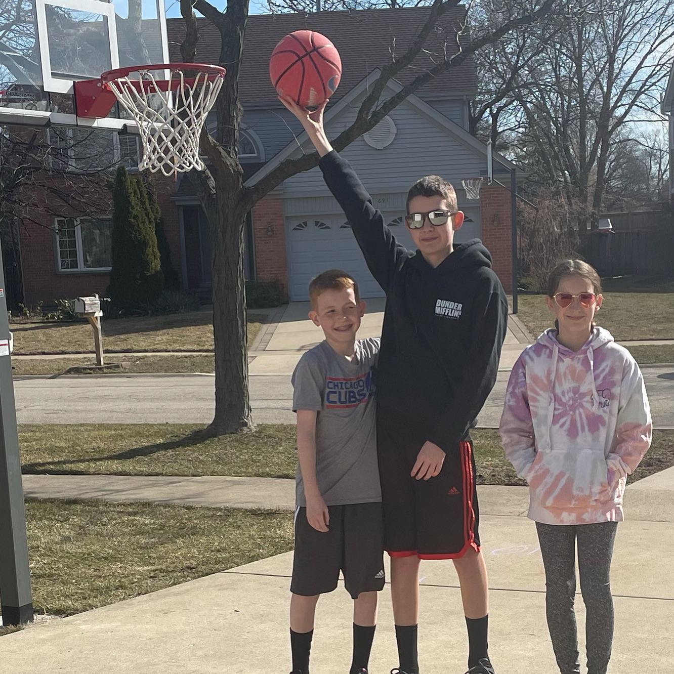 Morning family basketball game