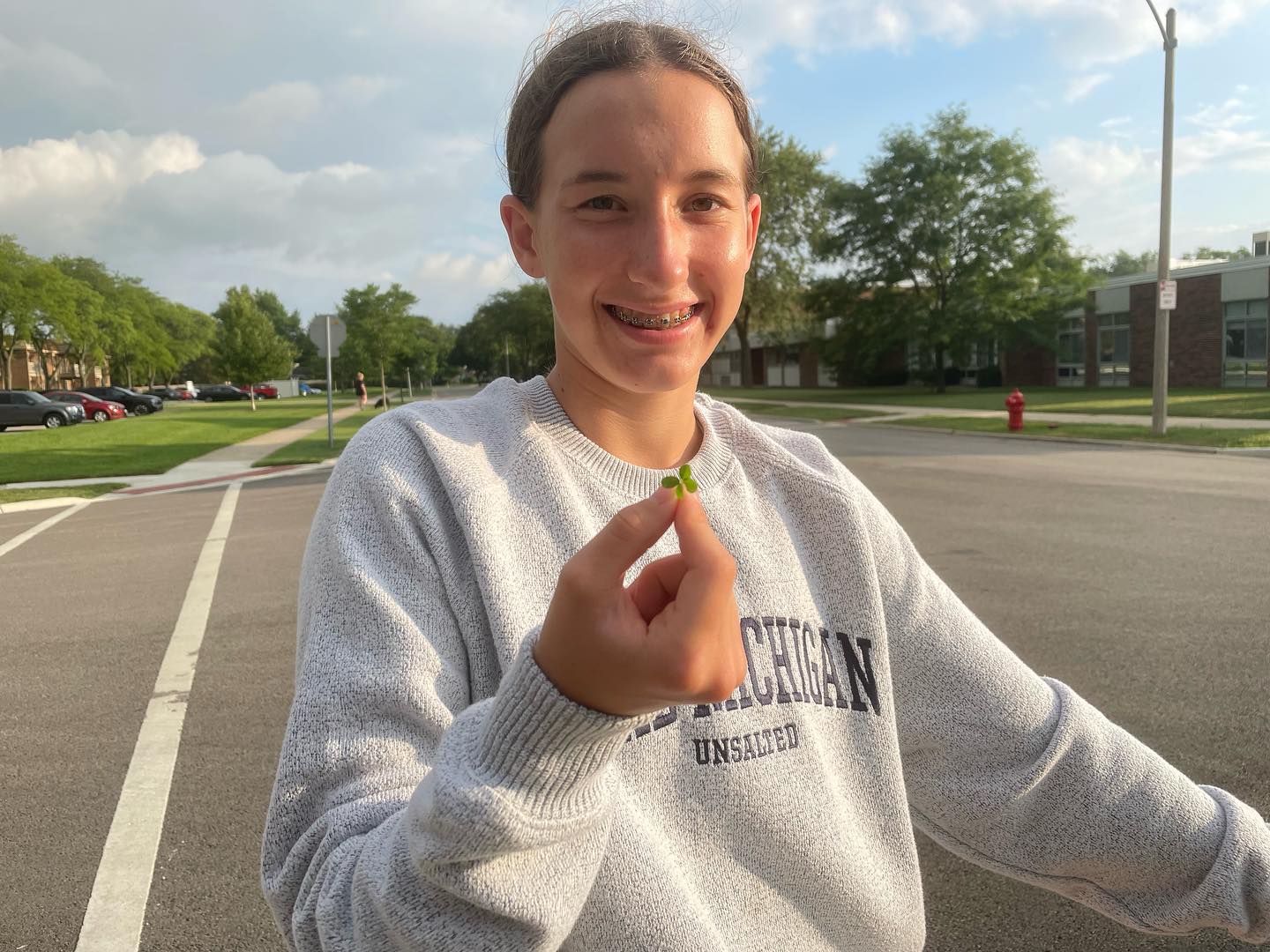 Cora found her 3rd 4 leaf clover of the summer tonight. I have never found one!